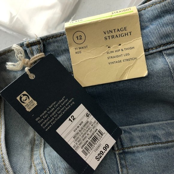 Universal Thread Womens Jeans Vintage Straight Button Fly Light Wash 12/31 - Picture 5 of 6